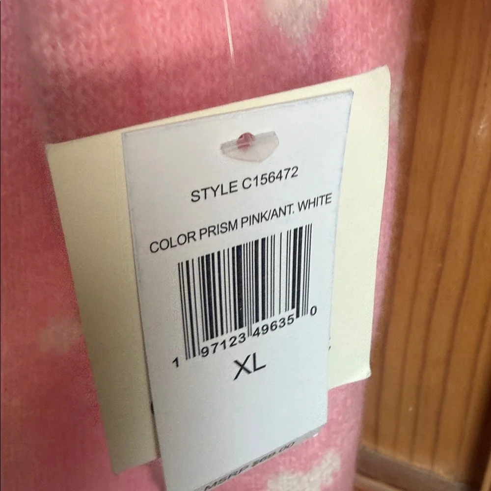 CeCe Pink and White Heart Sweater size xl nwt - Picture 4 of 7